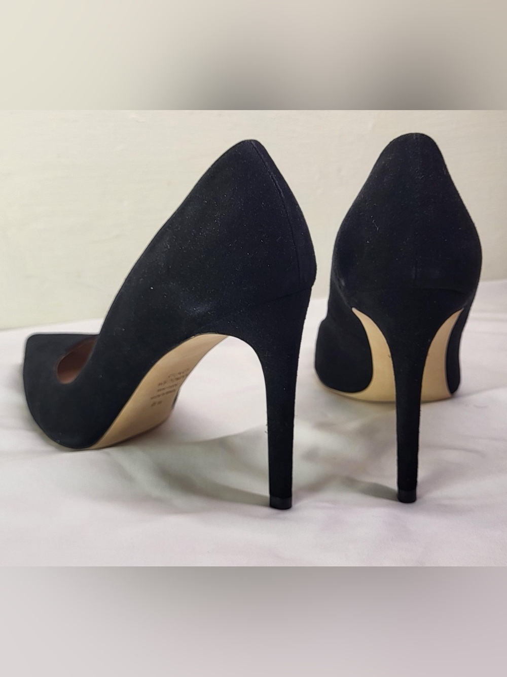 Stuart Weitzman "Royal" Black Suede Pointed Toe Stiletto Pumps - Size 8.5 - NWT - Picture 6 of 16